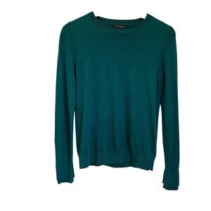 Banana Republic Merino Wool Crewneck Long Sleeve Sweater Teal Soft Knit S
